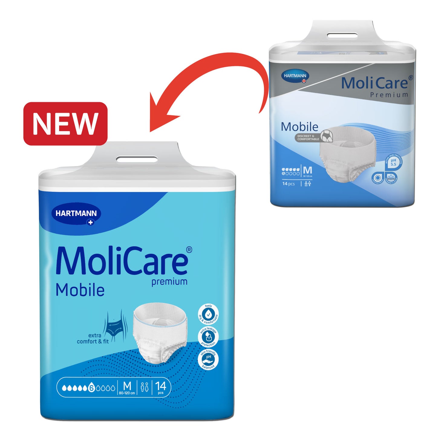 Molicare Mobile Adult Diaper Pull Up Pants Medium 14s