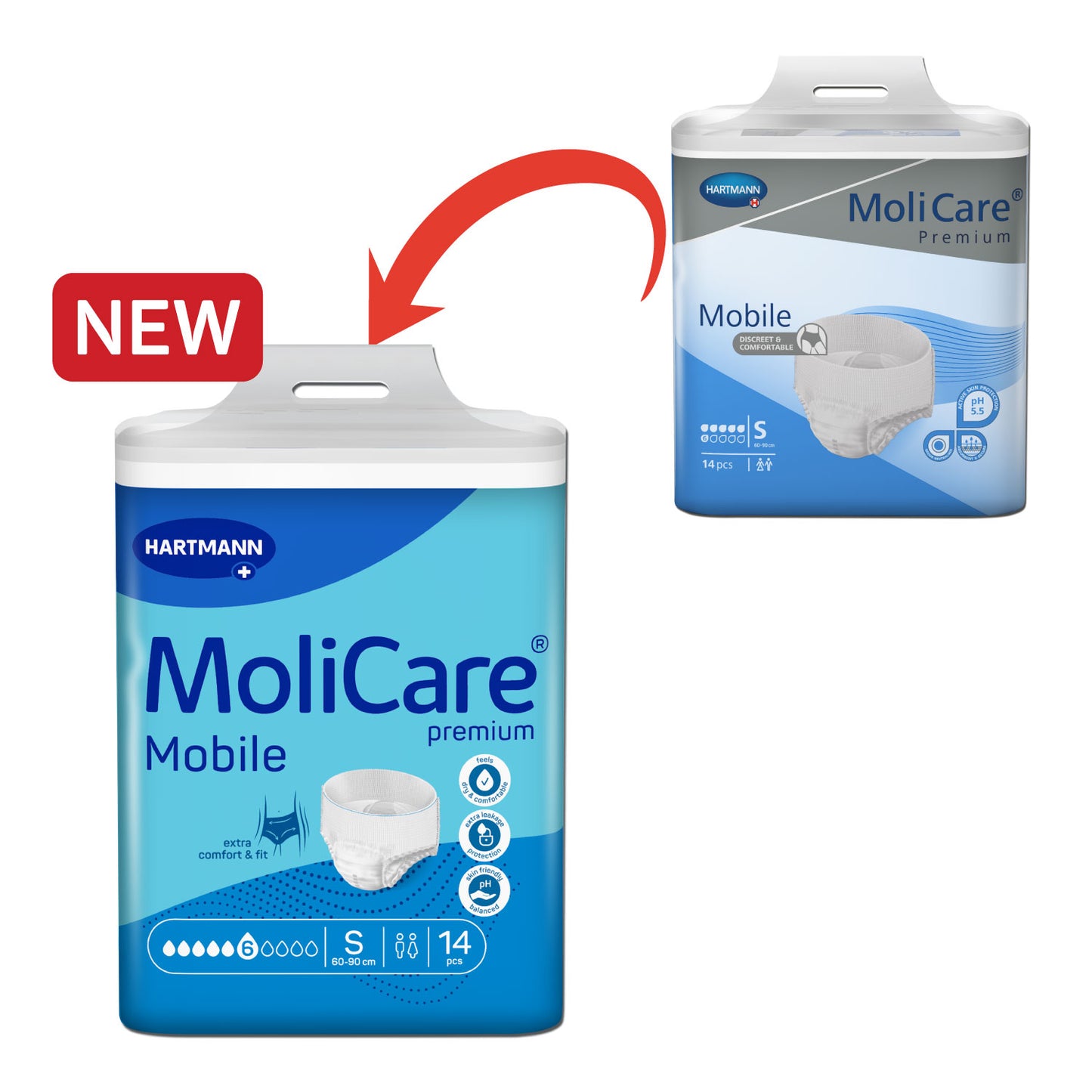 Molicare Mobile Adult Diaper Pull Up Pants Small 14s