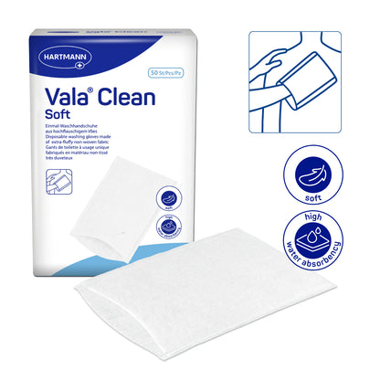 Disposable Gloves, ValaClean soft, Wash gloves, soft and dry washing glove, 50 pieces/ pack