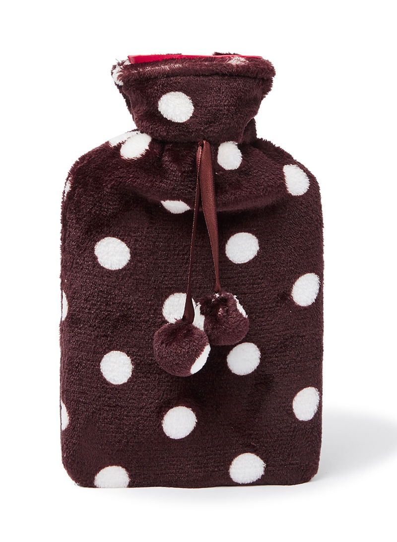 Hot Water Bottle 1L - Fleece Cover Brown [0098]