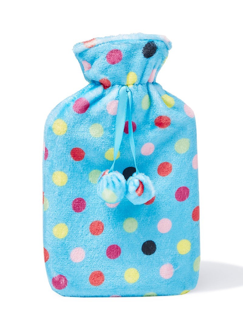 Hot Water Bottle 1L - Fleece Cover Cyan [0081]