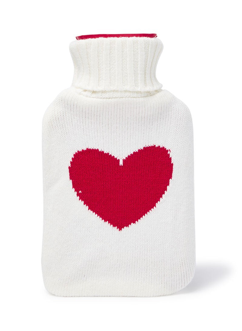 Hot Water Bottle 1L - Knitted Cover White [0036]