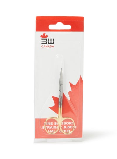 3W FINE SCISSORS STR H/GOLD 9.5CM - Makkah Pharmacy