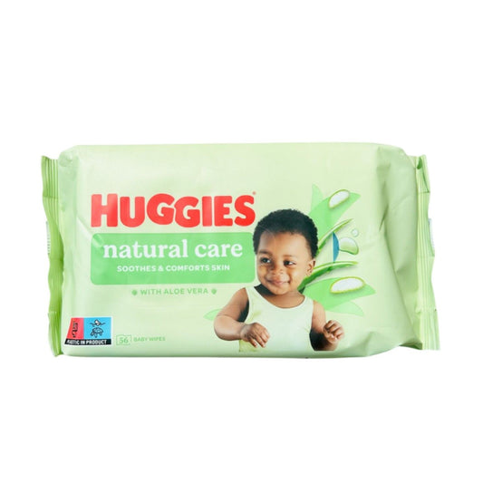 Huggies Natural Care Baby Cleansing Wipes with Aloe Vera, 56 wipes - Makkah Pharmacy