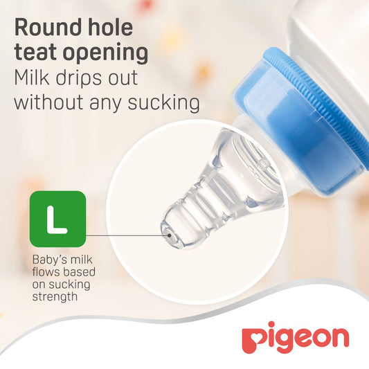 Pigeon Large Slim Neck Peristaltic Nipple (7+ Months), 2 Pieces