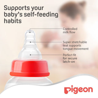 Pigeon Large Slim Neck Peristaltic Nipple (7+ Months), 2 Pieces