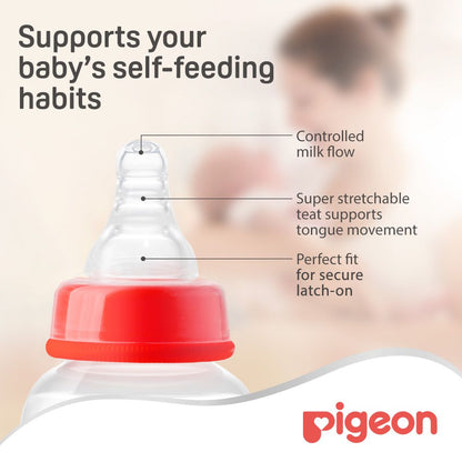 Pigeon Large Slim Neck Peristaltic Nipple (7+ Months), 2 Pieces