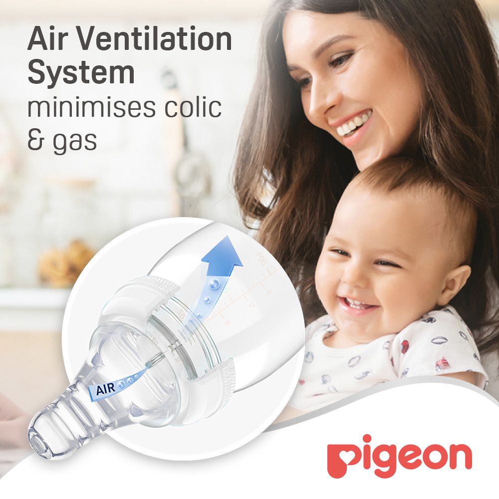 Pigeon Large Slim Neck Peristaltic Nipple (7+ Months), 2 Pieces