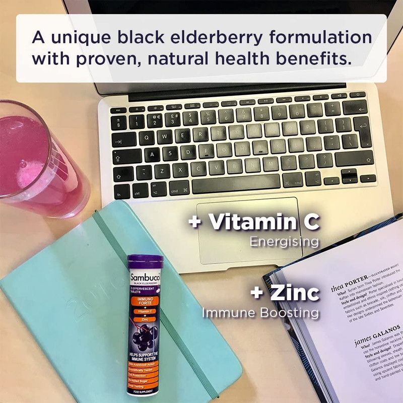 Sambucol Black Elderberry Immuno Forte Effervescent Tablets, 15 Tablets - Makkah Pharmacy