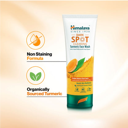 Himalaya Clearing & Anti-Dark Spot Turmeric Wash-Off Face Wash, 100ml - Makkah Pharmacy