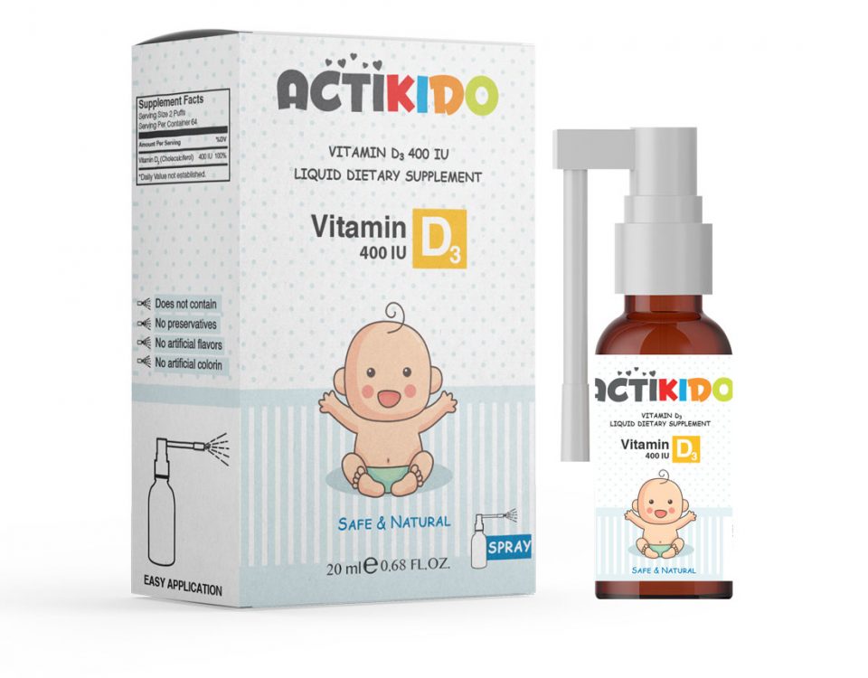 Actikido Vitamin D3 400 Iu Spray For Kids