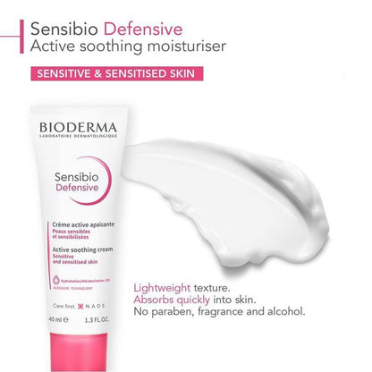 Bioderma Sensibio Defensive Moisturizing, Hydrating & Soothing Body Cream for Sensitive Skin, 40ml - Makkah Pharmacy