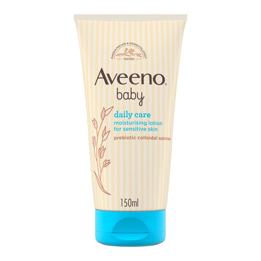 Aveeno Baby Daily Care Unscented Moisturizing Lotion with Oatmeal for Sensitive Skin (0+ Months), 150ml - Makkah Pharmacy