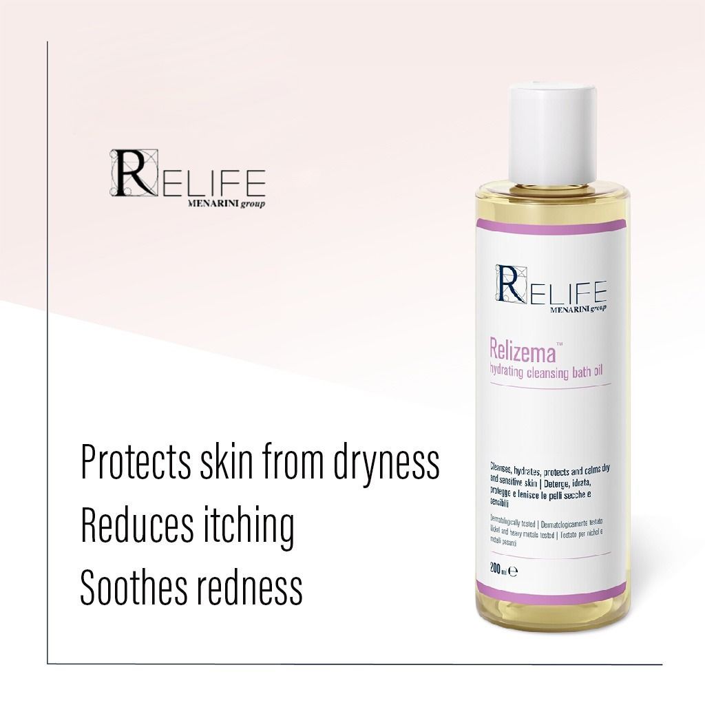 Relife Relizema Hydrating, Protecting & Cleansing Bath Oil for Dry & Sensitive Skin, 100ml - Makkah Pharmacy