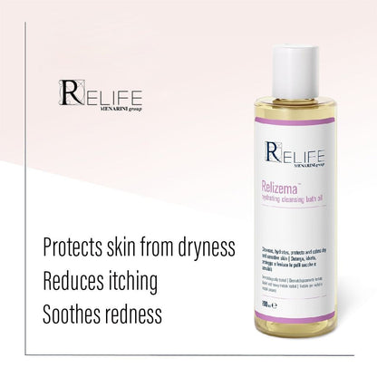 Relife Relizema Hydrating, Protecting & Cleansing Bath Oil for Dry & Sensitive Skin, 100ml - Makkah Pharmacy