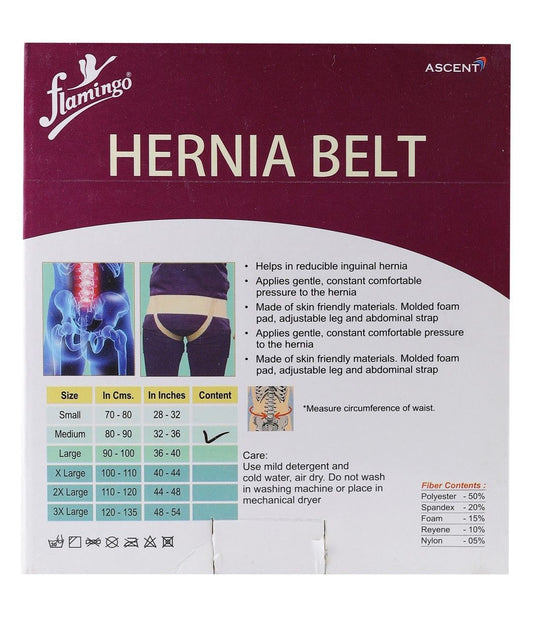Flamingo Medium Hernia Belt (80-90cm), 1 Piece - Makkah Pharmacy