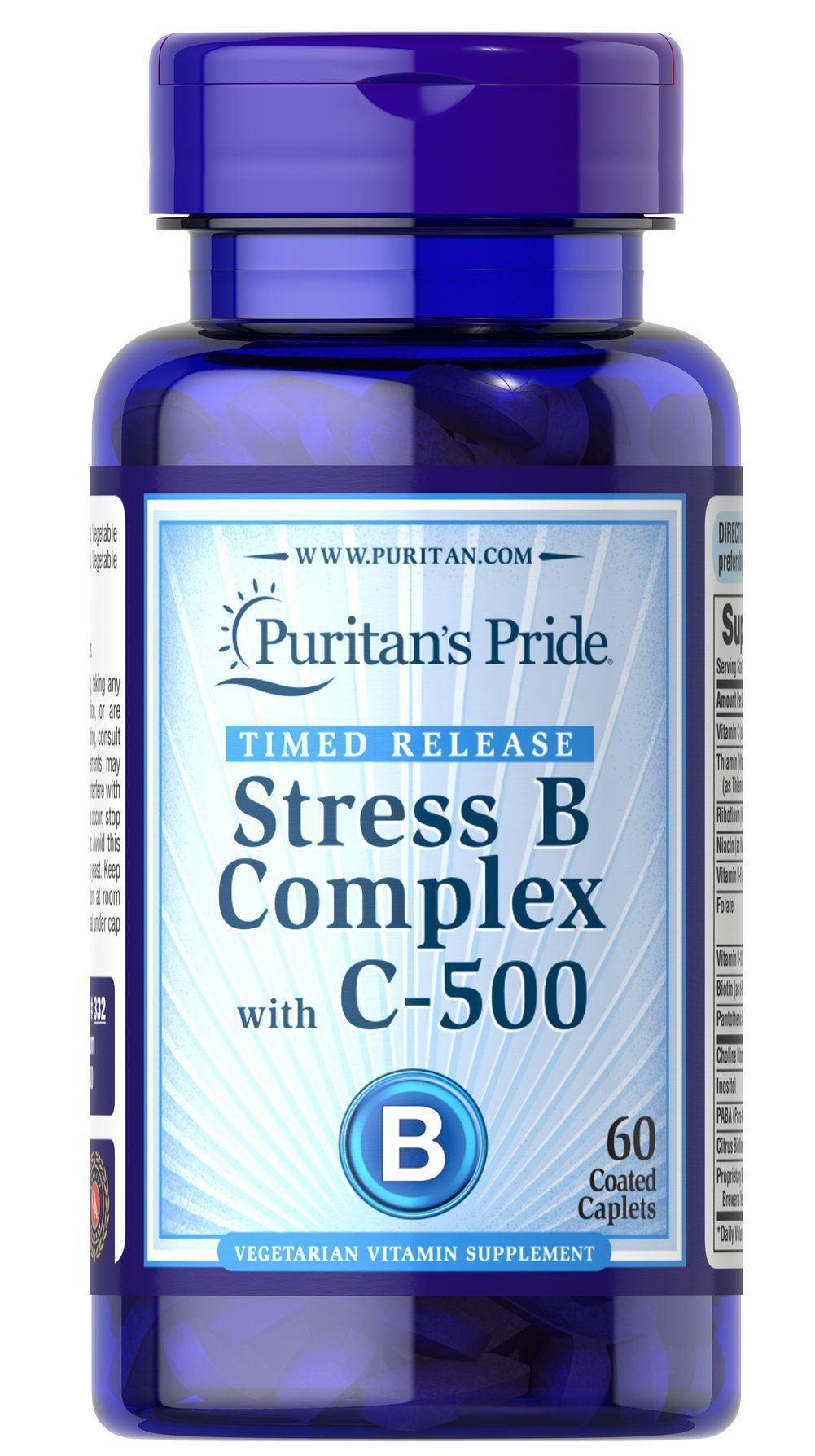 Puritan pride STRESS B COMPLEX with C-500 60 capsule - Makkah Pharmacy