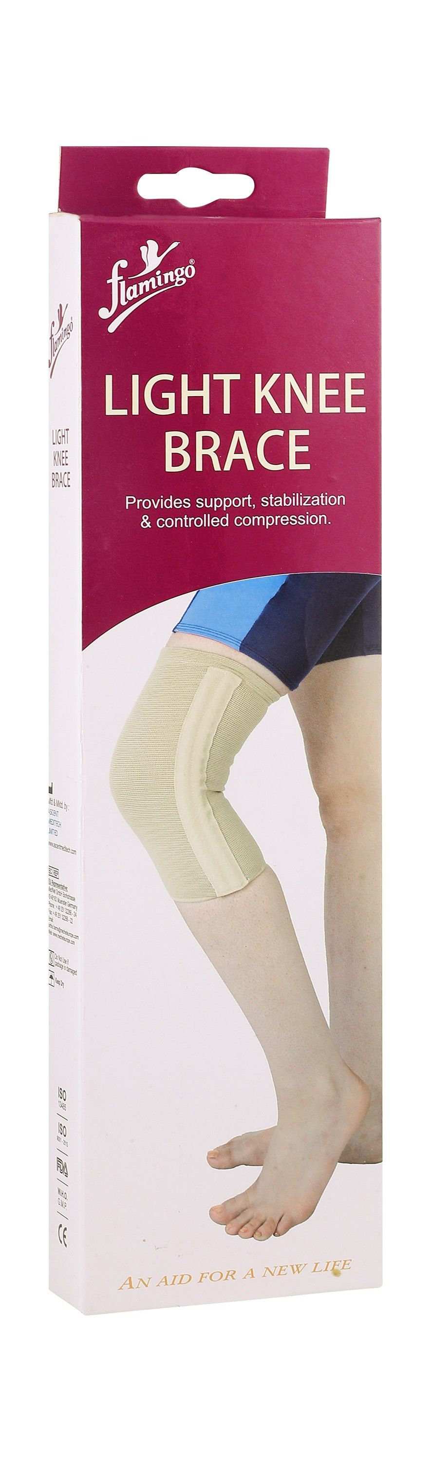 Flamingo XL Beige Light Knee Brace (42.5-47.5cm), 1 Piece - Makkah Pharmacy