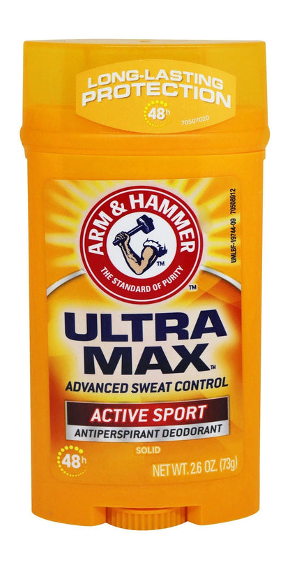 Arm & Hammer Ultra Max Active Sport Antiperspirant Deodorant Stick, 73g - Makkah Pharmacy