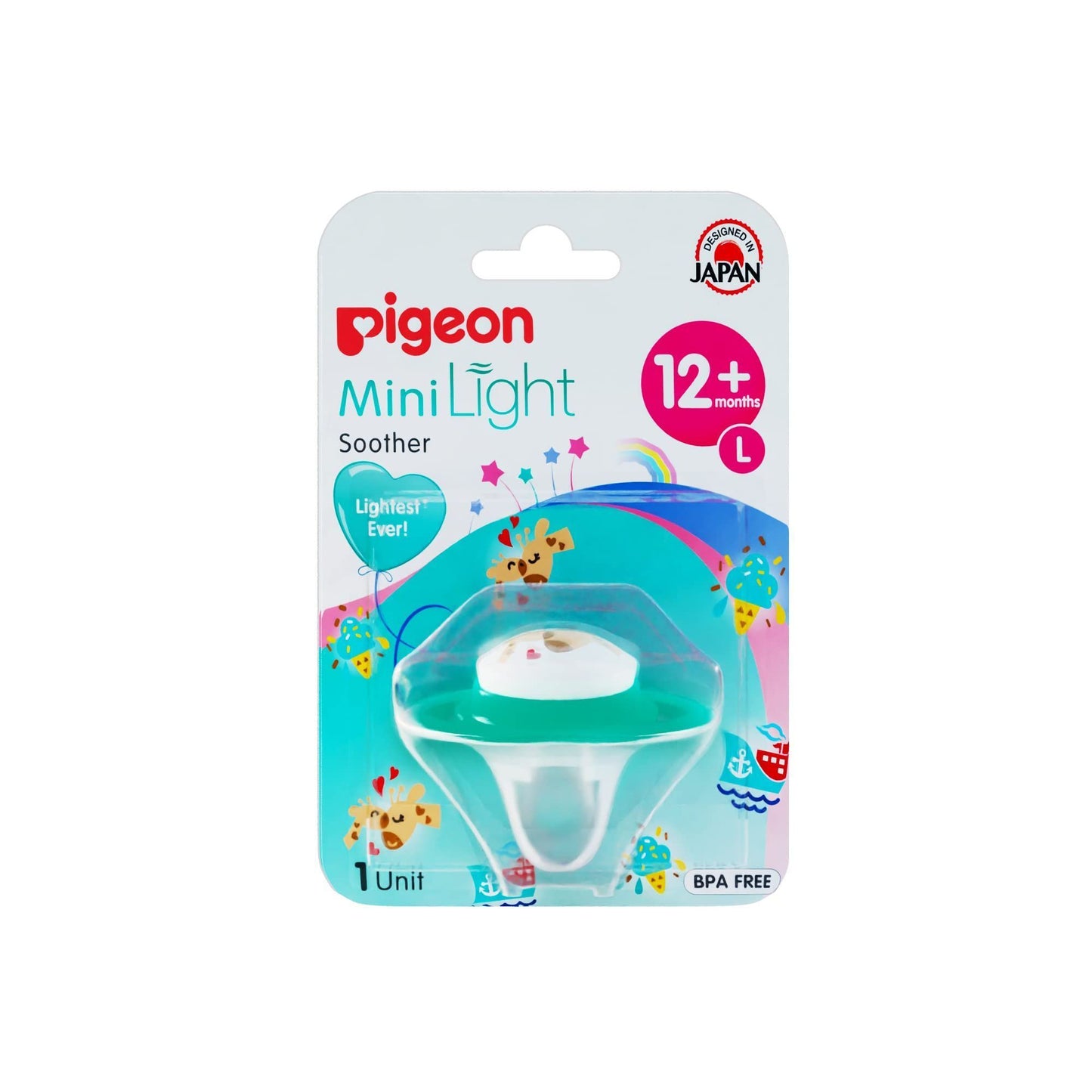 Pigeon Mini Light Green Large Pacifier (12+ Months), 1 Piece - Makkah Pharmacy