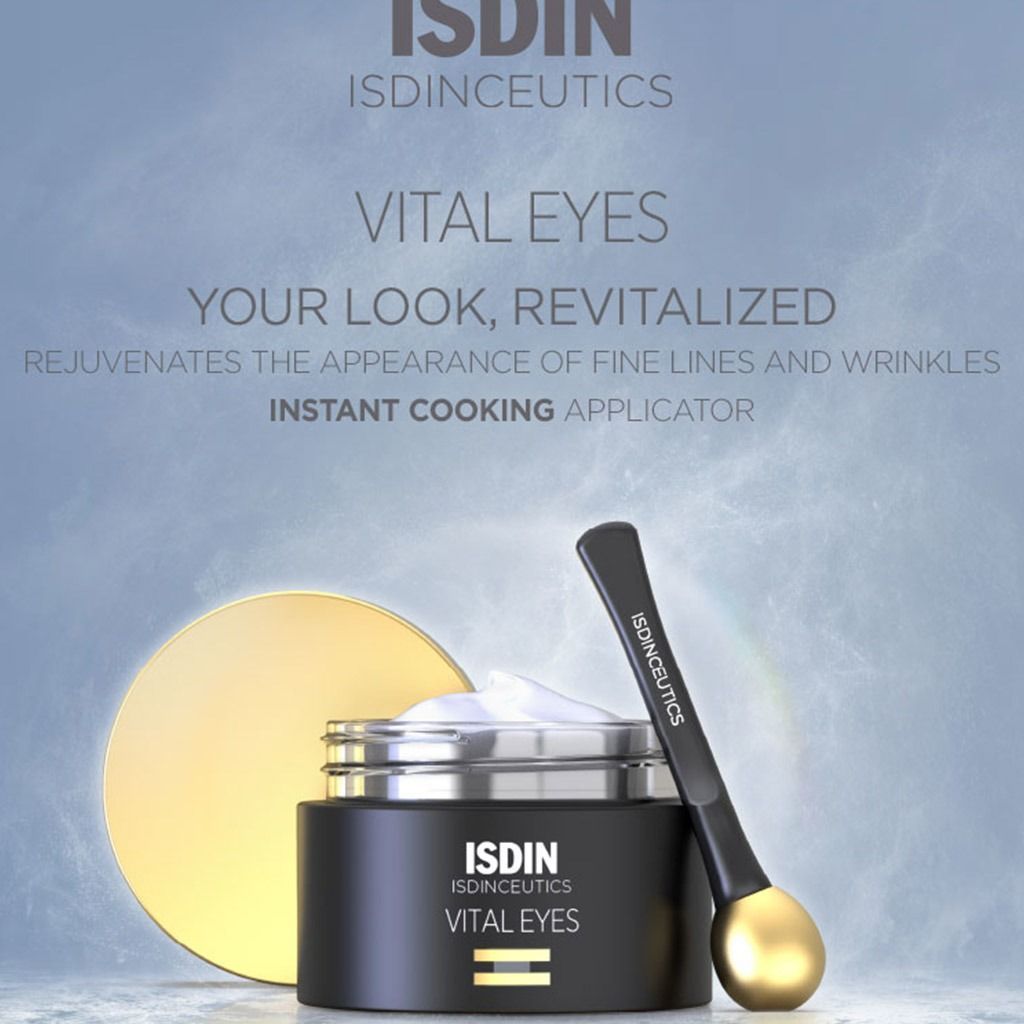 Isdin Vital Eyes Rejuvenating, Detoxifying & Anti-Wrinkle Cream with Melatonin & Caffeine, 15g - Makkah Pharmacy