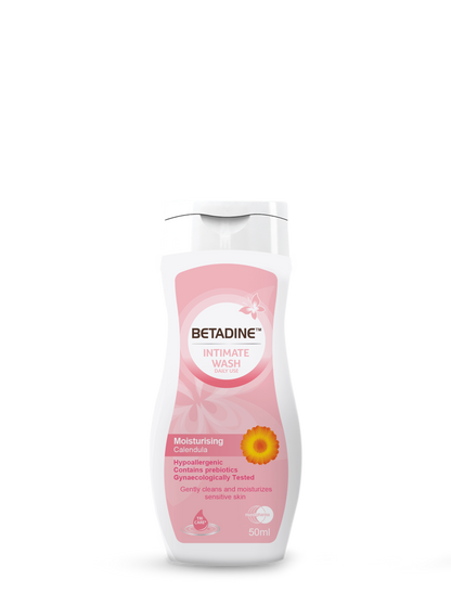 Betadine Moisturizing Liquid Intimate Wash with Calendula Extract, 50ml - Makkah Pharmacy