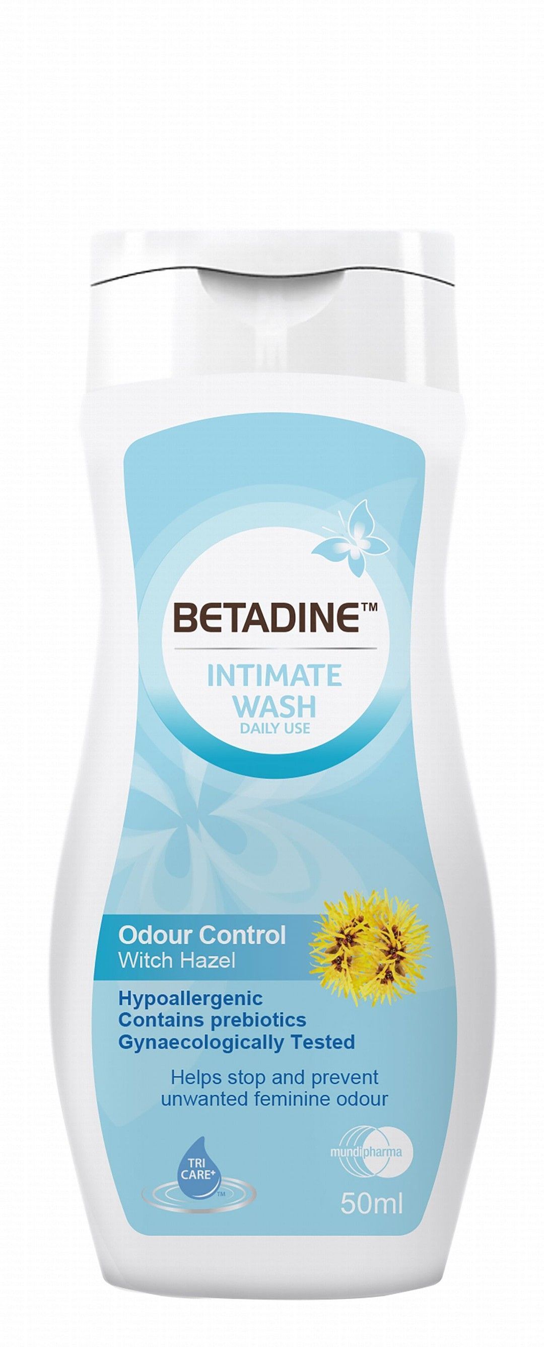 Betadine Odor Control Intimate Wash Liquid with Witch Hazel Extract for Women, 50ml - Makkah Pharmacy
