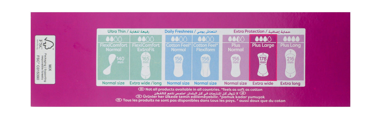 Carefree Plus Large Fresh Scent Pantyliners, 20 Pieces - Makkah Pharmacy