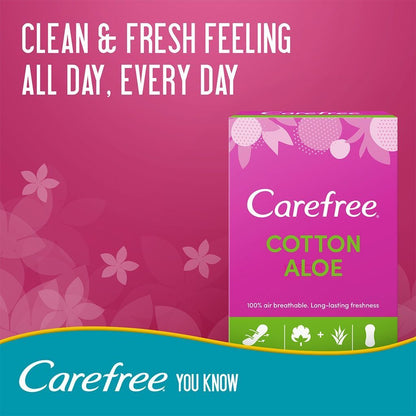 Carefree Cotton Feel Aloe Vera Scent Normal Liners, 30 Pieces - Makkah Pharmacy