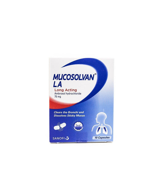 Mucosolvan LA 75mg Ambroxol Hydrochloride Expectorant, 10 Capsules - Makkah Pharmacy