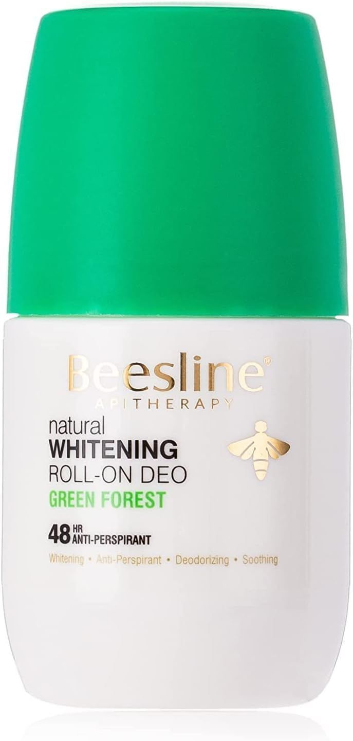 Beesline Hypoallergenic 48H Antiperspirant & Whitening Roll-On Deodorant Green Forest with Alum Rock & Bee Propolis, 50ml - Makkah Pharmacy