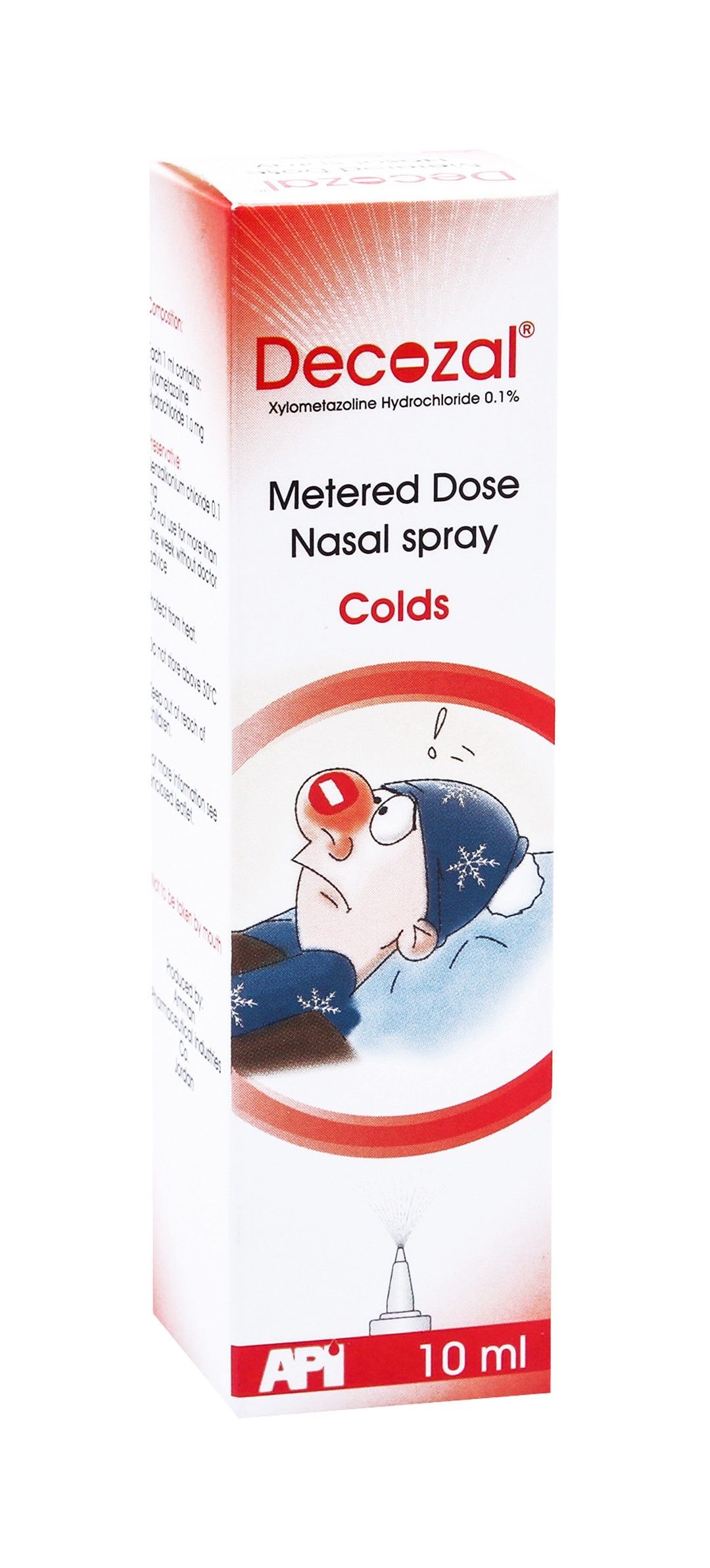 Decozal 0.1% Xylometazoline HCL Nasal Spray for Colds, 10ml - Makkah Pharmacy