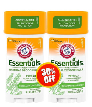 Arm & Hammer Essentials Natural Deodorant Stick Rosemary & Lavender Scent (30% 0ff), 2x71g - Makkah Pharmacy