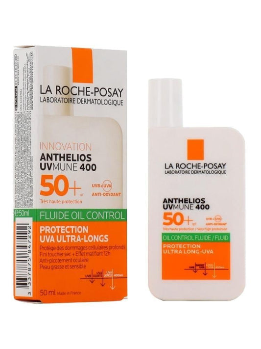 La Roche-Posay Anthelios Uvmune 400 Invisible Oil Control Facial Sunscreen for Sensitive & Oily Skin SPF50+, 50ml