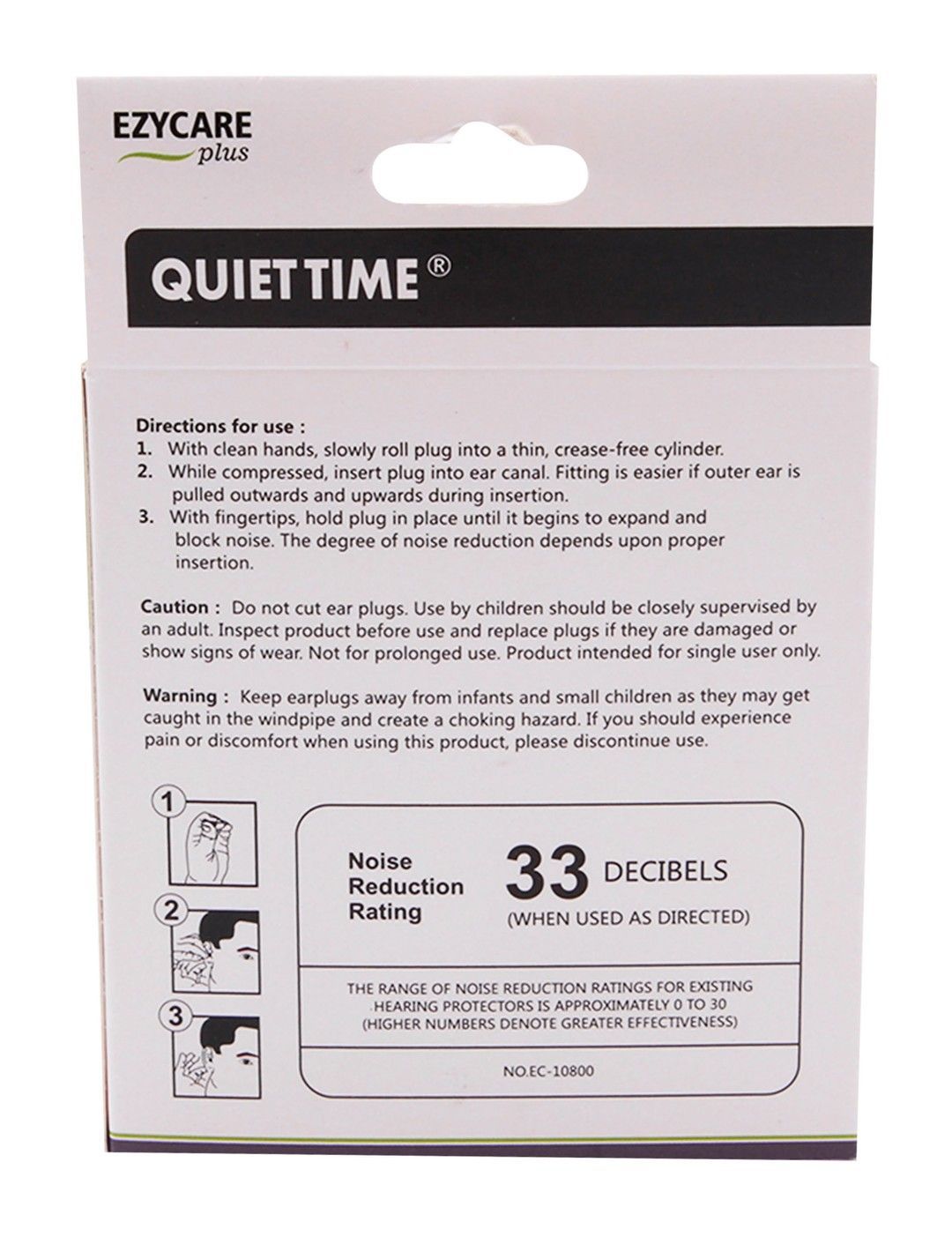Ezycare Plus Quiet Time Purple Foam Ear Plugs with Case NRR 33, 10 Pairs - Makkah Pharmacy