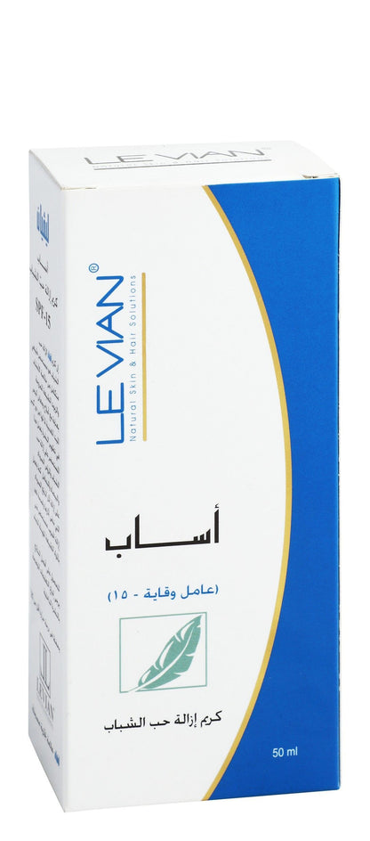 Le Vian Anti-Acne Cream for All Skin Types SPF15, 50ml - Makkah Pharmacy