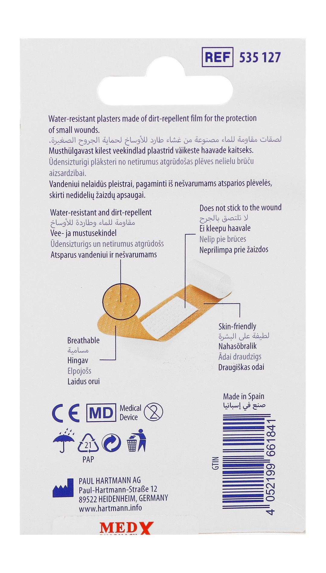 Hartmann Dermaplast Water-Resistant Assorted Plasters, 40 Pieces - Makkah Pharmacy