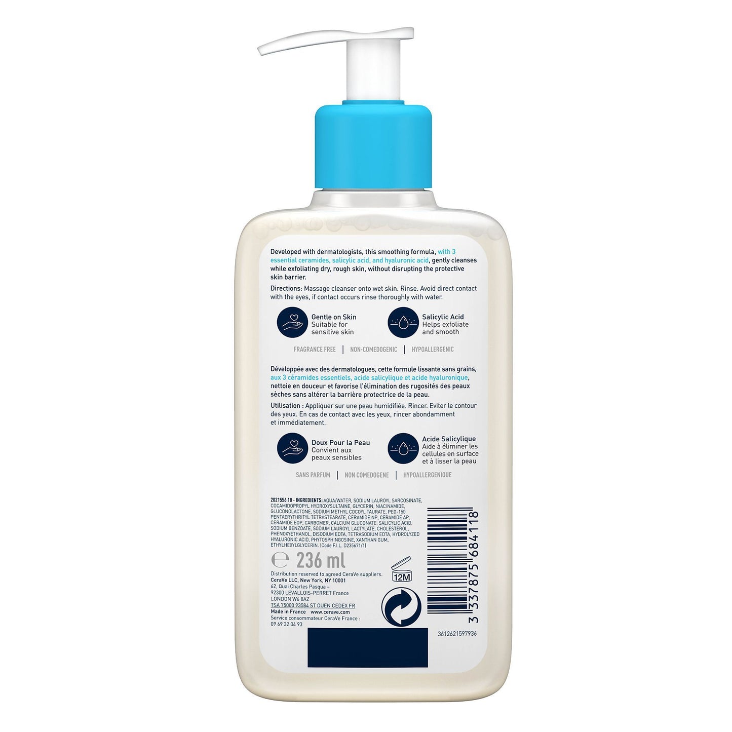 CeraVe SA Smoothing Cleanser for Normal, Dry & Rough Skin, 236ml - Makkah Pharmacy