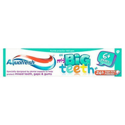 Aquafresh My Big Teeth Fluoride Toothpaste Fresh Mint Flavor (6+ Years), 50ml - Makkah Pharmacy