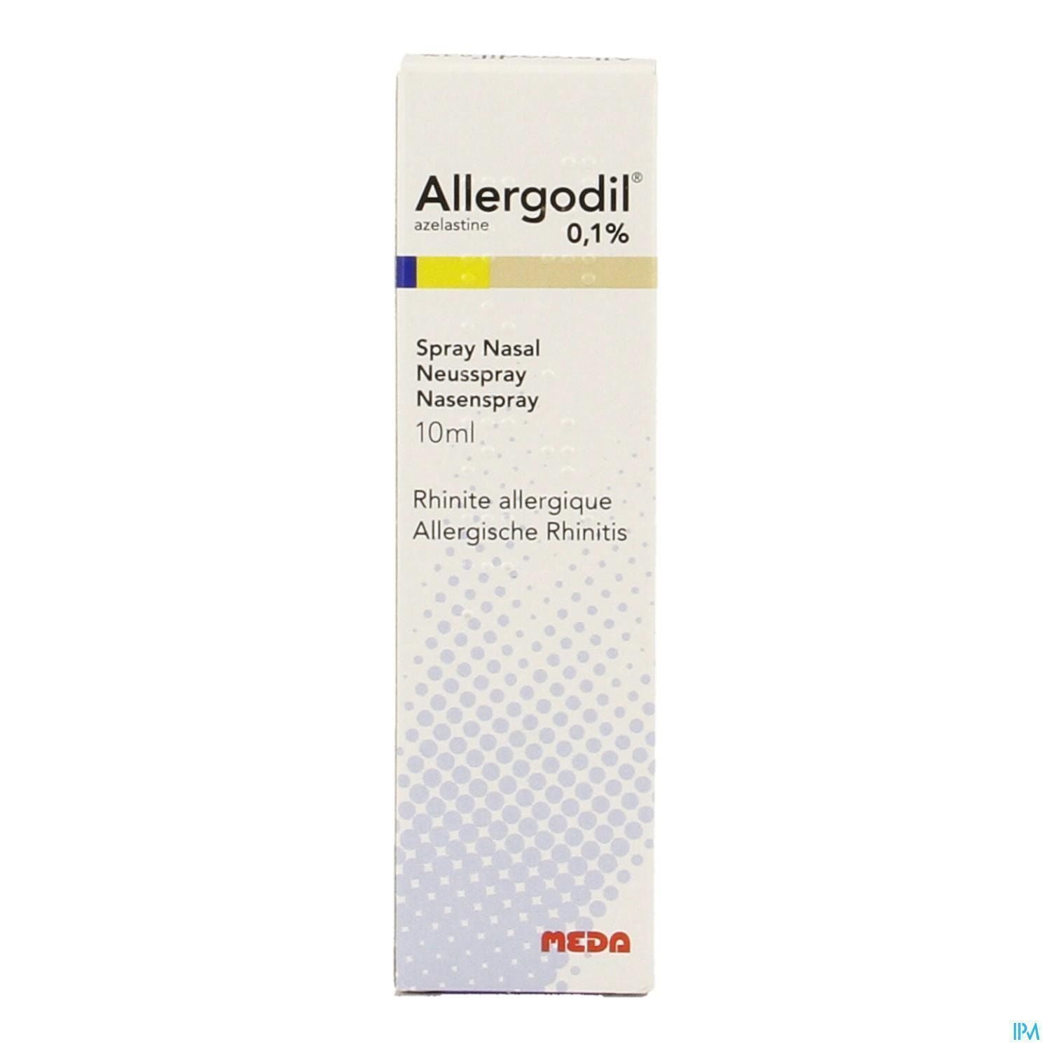 Allergodil 1mg/ml Azelastine Hydrochloride Nasal Spray, 10ml