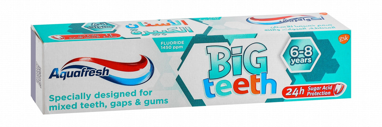 Aquafresh My Big Teeth Fluoride Toothpaste Fresh Mint Flavor (6+ Years), 50ml - Makkah Pharmacy