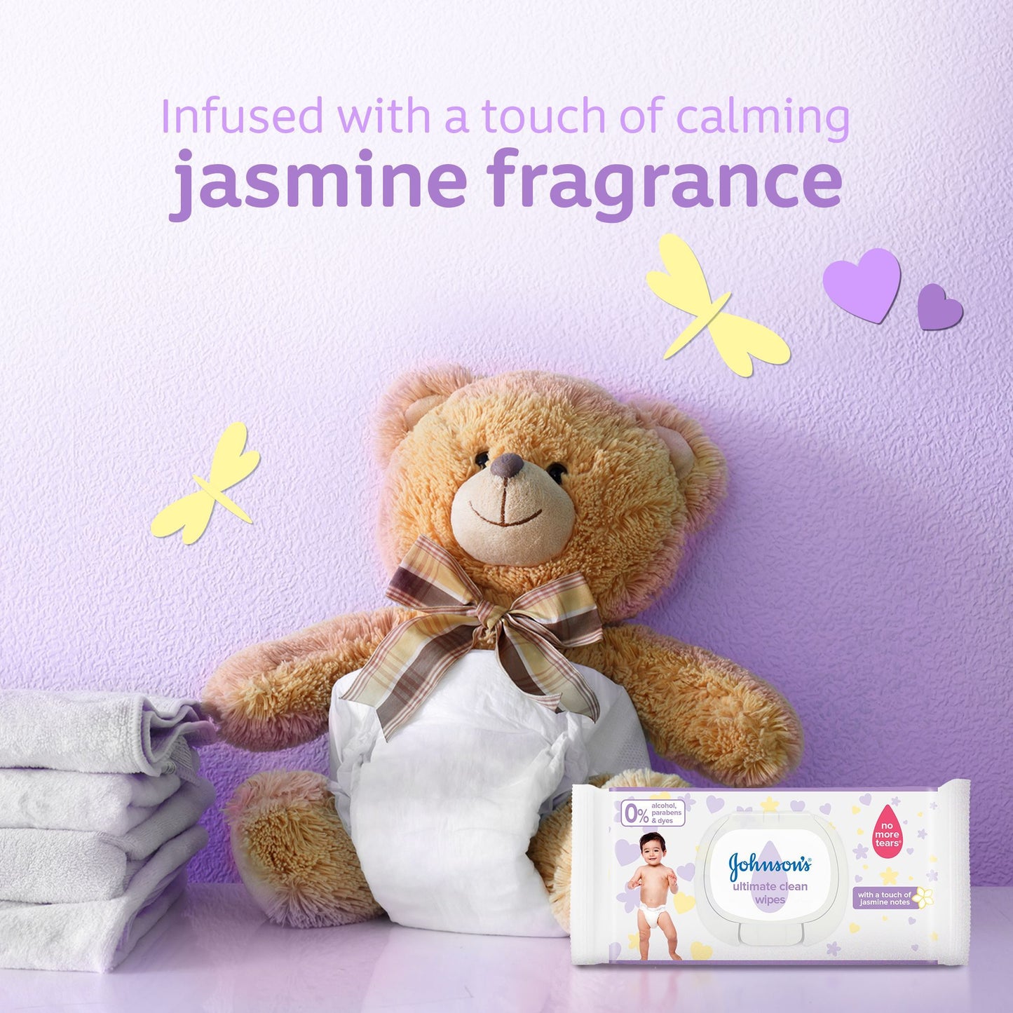 Johnson's Ultimate Clean Baby Wipes Jasmine Scent, 48 wipes - Makkah Pharmacy