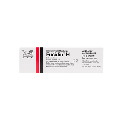 Fucidin H 20mg Fusidic Acid & 10mg Hydrocortisone Acetate Antibiotic Cream, 30g - Makkah Pharmacy