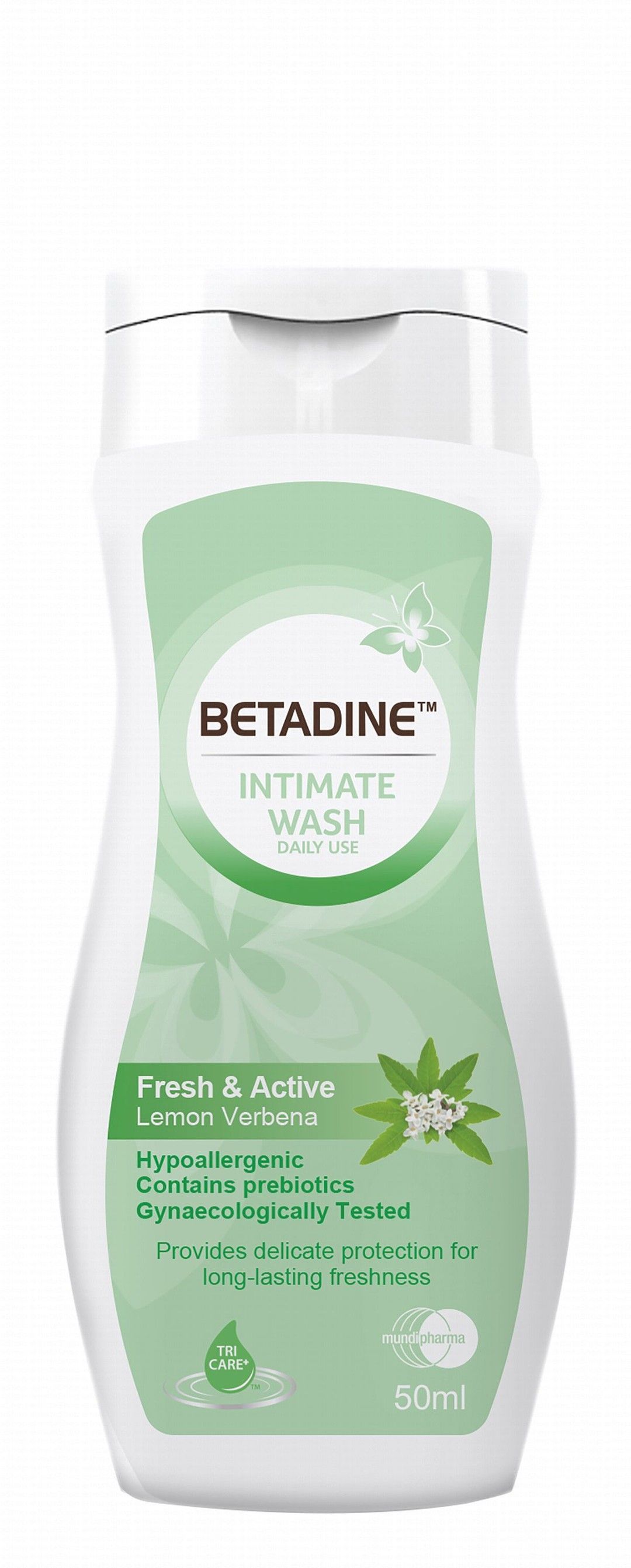 Betadine Hypoallergenic Fresh & Active Intimate Wash Lemon Verbena Scent, 50ml - Makkah Pharmacy
