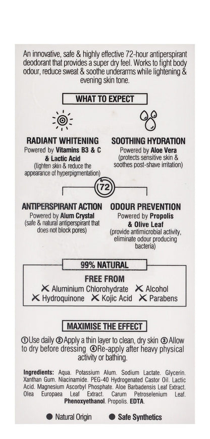 Beesline Super Dry 4in1 72H Whitening & Antiperspirant Roll-On , 50ml - Makkah Pharmacy