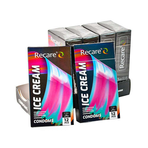 Recare Ice Cream Flavoured Condoms 12 Pcs