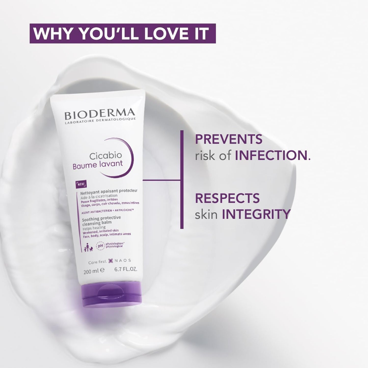 Bioderma Cicabio Soothing, Protecting & Cleansing Face & Body Balm for Weakened, Irritated Skin & Intimate Areas, 200ml - Makkah Pharmacy