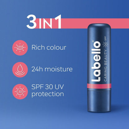 Labello Caring Beauty SPF 30 Lip & Cheek Balm - Rose, 4.8g - Makkah Pharmacy