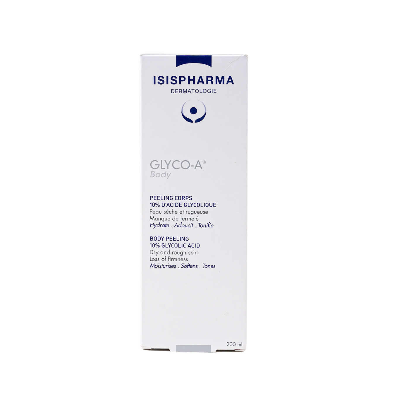 Isispharma 10% Glycolic Acid Body Peeling Cream for Dry & Rough Skin, 200ml - Makkah Pharmacy