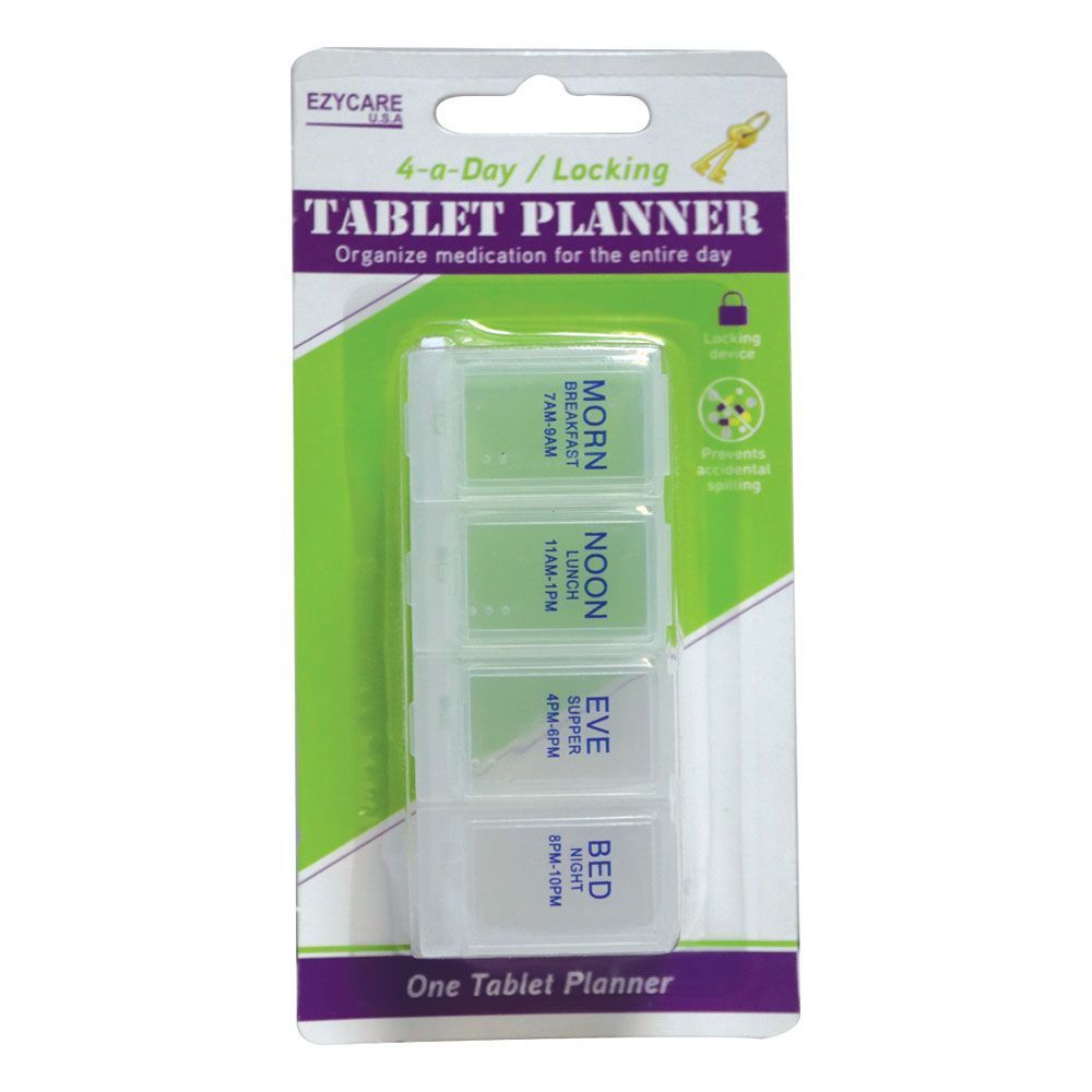 Ezycare Plus Green 4 A Day Tablet Planner, 1 Piece - Makkah Pharmacy